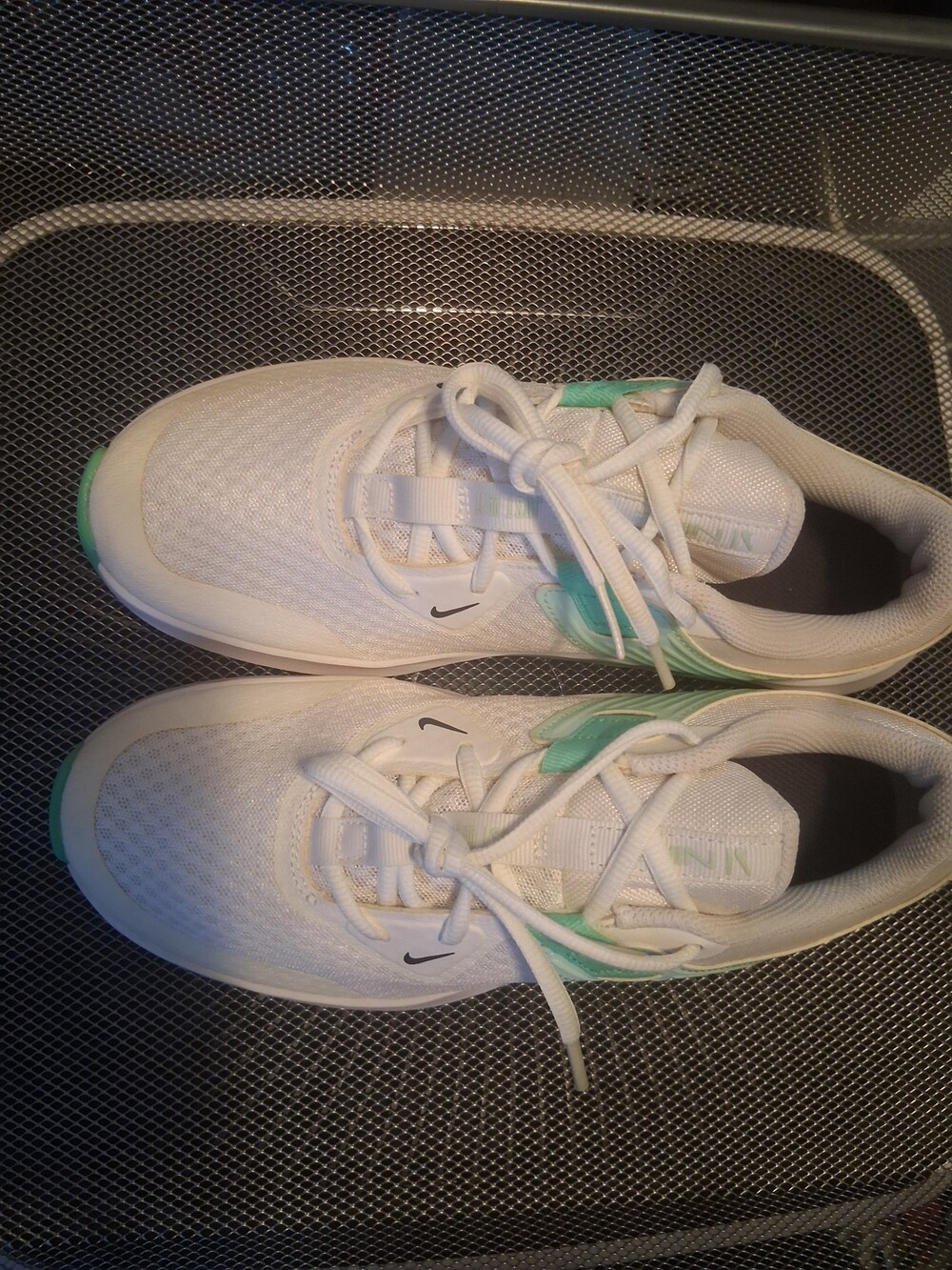 Running Shoes Size 9.5 White Mint Green Mesh Sneakers